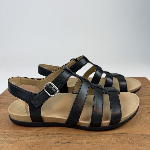 New $130 Womens Dansko Janice Leather Black Sandals Size 39 US 8.5-9 M - Picture 4 of 8